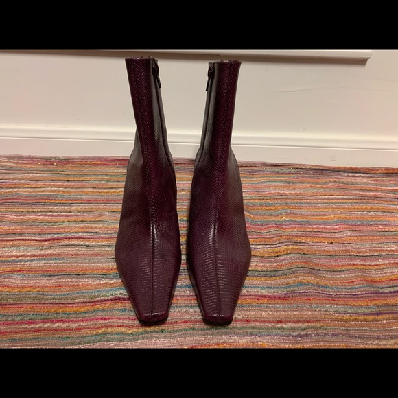 Gianni Bini Purple / Amethyst Leather Ankle Boots - Picture 2 of 4